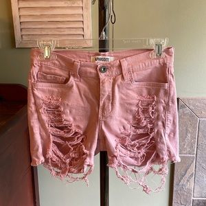 Aphrodite Pink Jean Shorts. Size S
